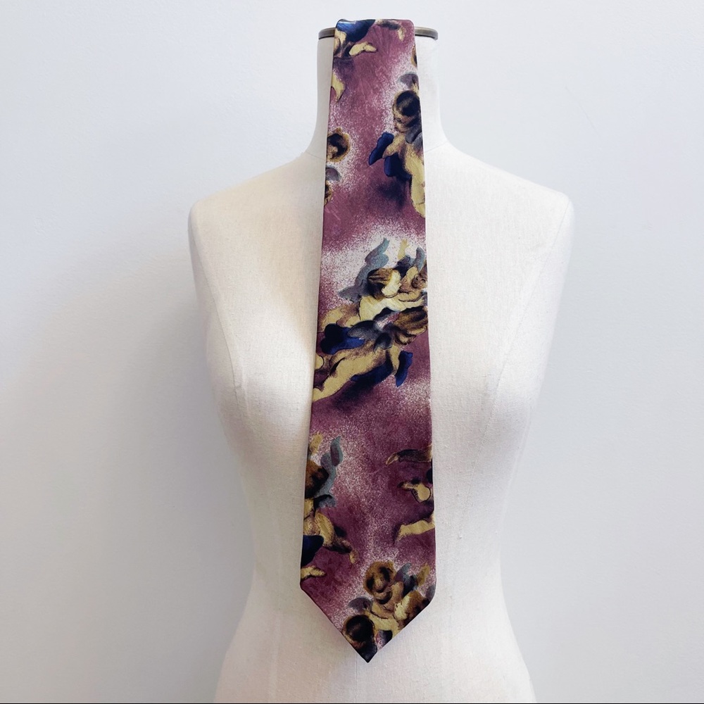 Guy Laroche Cherub Print Men’s Silk Tie Wedding